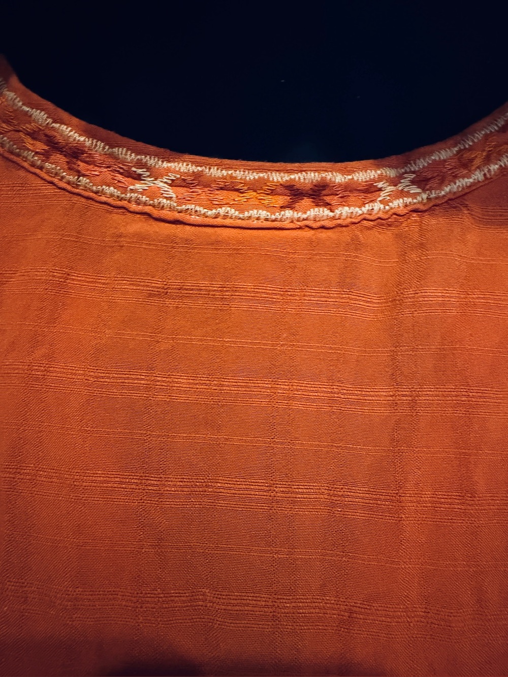 Knox Rose Orange Embroidered Peasant Tunic - Picture 7 of 9